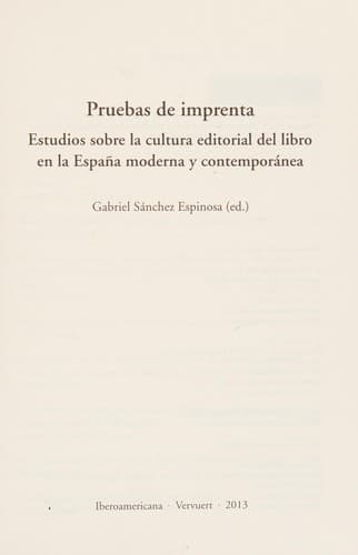 Portada de Pruebas de imprenta