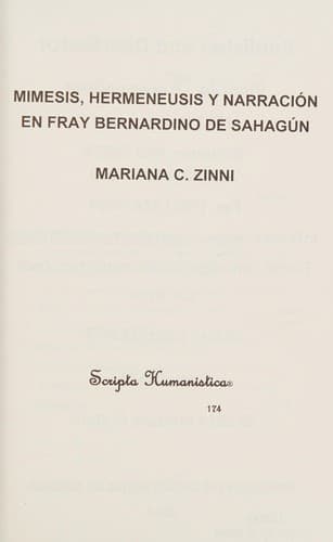 Portada de Mimesis, hermeneusis y narración en Fray Bernardino de Sahagun