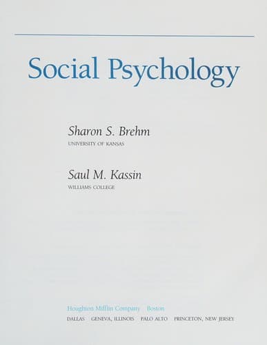 Portada de Social psychology