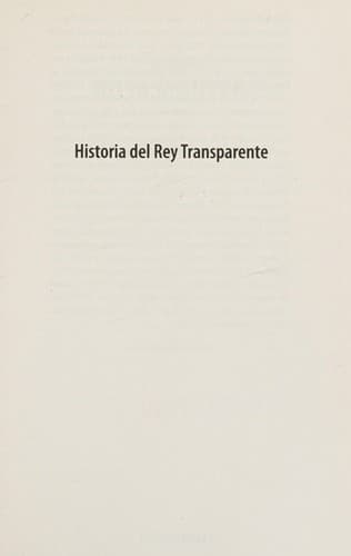 Portada de Historia del Rey Transparente