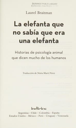 Portada de La elefanta que no sabía que era una elefanta