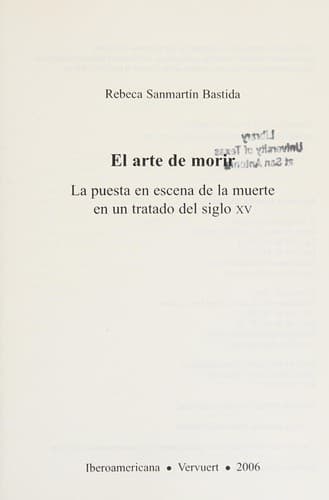 Portada de El arte de morir