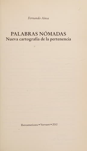 Portada de Palabras nómadas