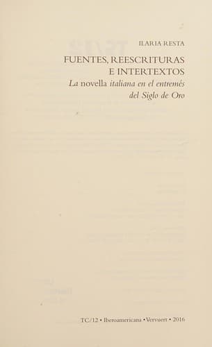 Portada de Fuentes, Reescrituras e Intertextos