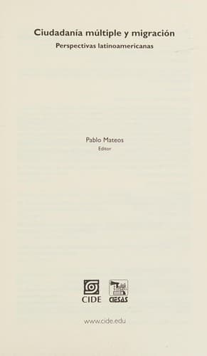 Portada de Ciudadanía múltiple y migración
