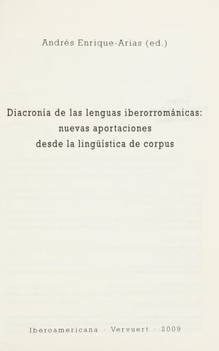 Portada de Diacronía de las lenguas iberorrománicas