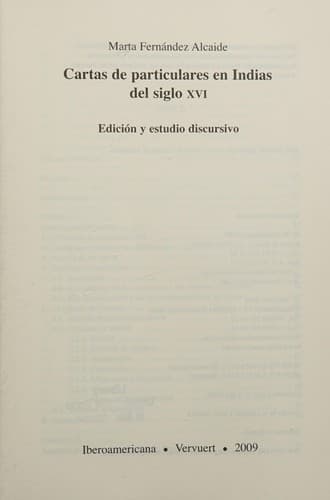 Portada de Cartas de particulares en Indias del siglo XVI