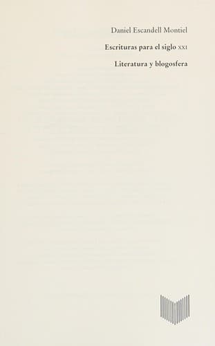 Portada de Escrituras para el siglo XXI