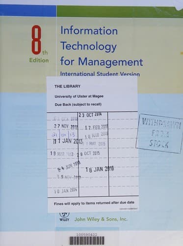 Portada de Information technology for management