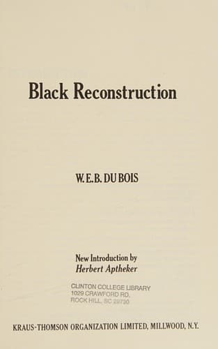 Portada de Black reconstruction