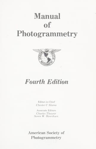 Portada de Manual of photogrammetry