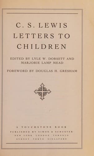 Portada de C S Lewis Letters to Children