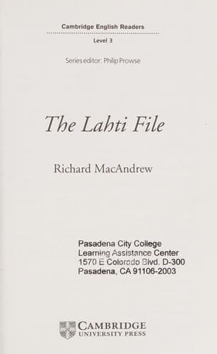 Portada de The Lahti file