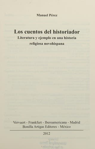 Portada de Los cuentos del historiador