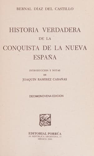 Portada de Historia Verdadadera Conq Nueva España