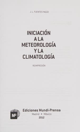Portada de Iniciación a la meteorología y climatología