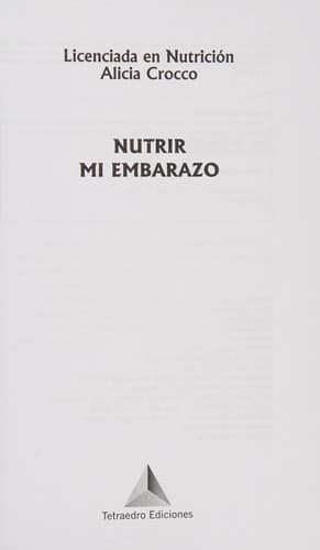 Portada de Nutrir mi embarazo