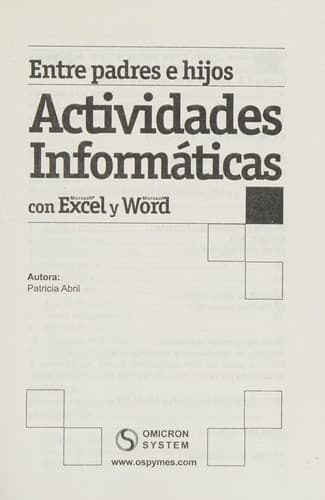 Portada de Actividades Informaticas Con Microsoft Exel y Microsoft Word