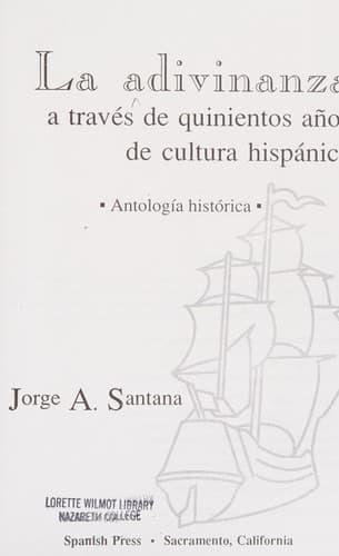 Portada de La Adivinanza a través de quinientos años de cultura hispánica