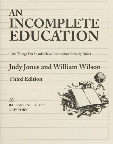 Portada de An incomplete education