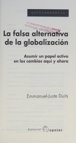 Portada de La falsa alternativa de la globalización