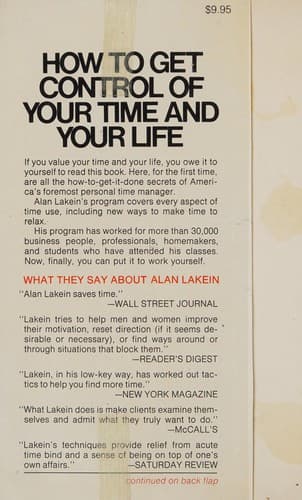 Portada de How to get control of your time and your life.