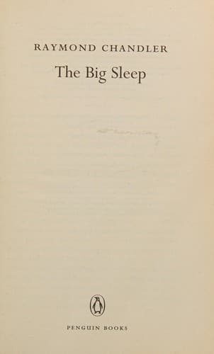 Portada de The big sleep