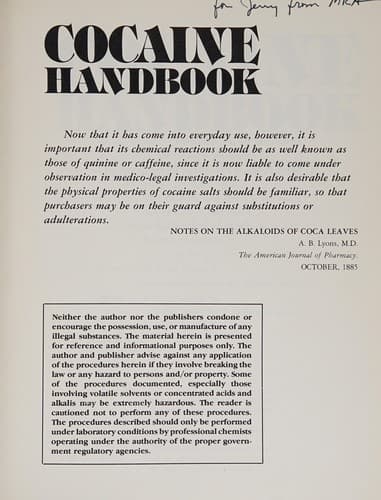 Portada de Cocaine handbook