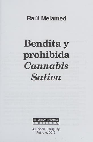 Portada de Bendita y prohibida cannabis sativa