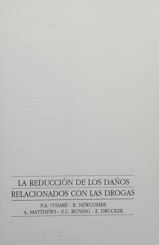 Portada de La Reducción de los daños relacionados con las drogas