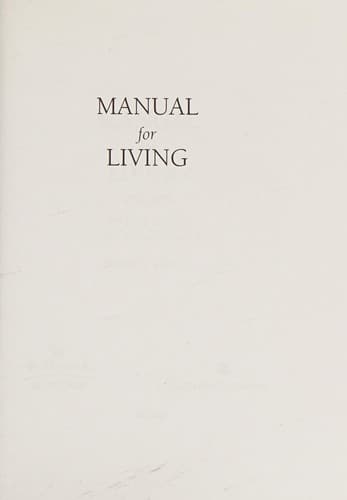 Portada de Manual for Living