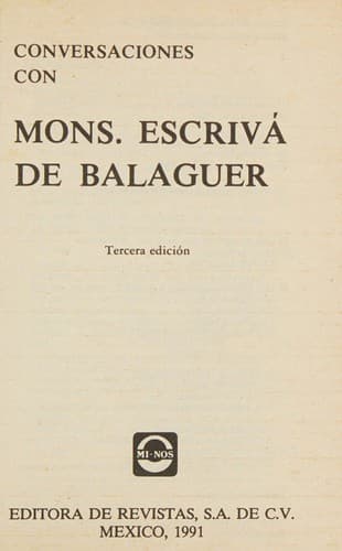 Portada de Conversaciones con Mons. Escrivá de Balanguer