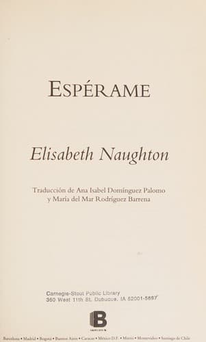 Portada de Espérame