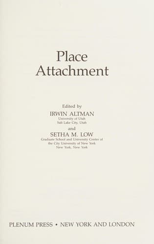 Portada de Place attachment