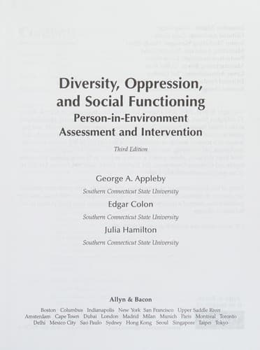 Portada de Diversity, oppression, and social functioning