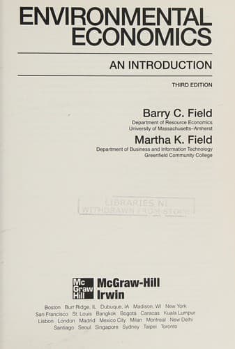 Portada de Environmental economics