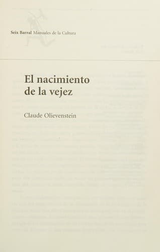 Portada de El nacimiento de la vejez