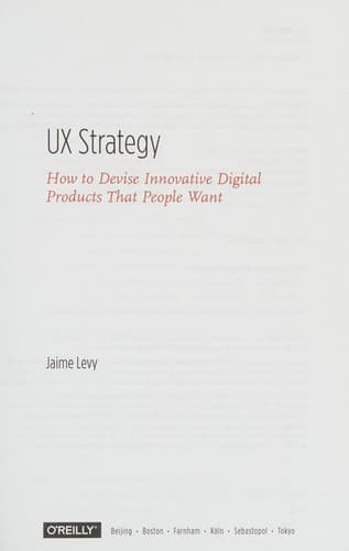Portada de UX strategy
