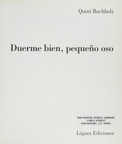 Portada de Duerme Bien, Pequeño Oso