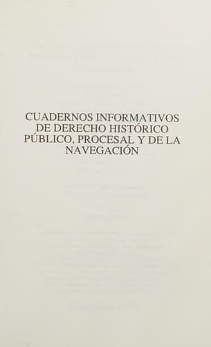 Portada de Cuadernos informativos de derecho histórico público, procesal y de la navegación