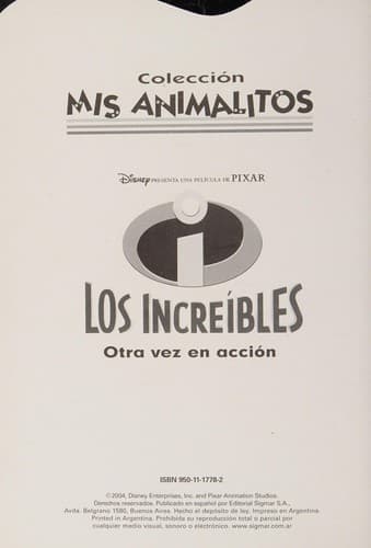Portada de Los Increibles / The Incredibles