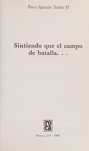 Portada de Sintiendo que el campo de batalla--