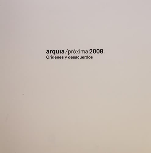 Portada de Arquia/próxima 2008
