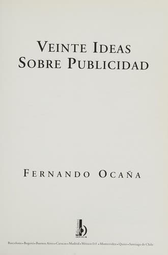 Portada de Veinte ideas sobre publicidad