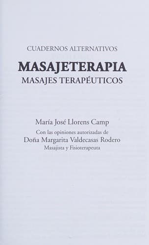 Portada de Masajeterapia