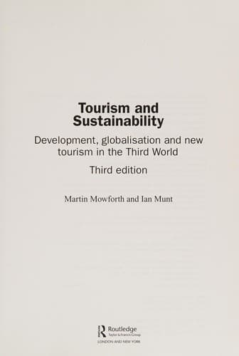 Portada de Tourism and Sustainability