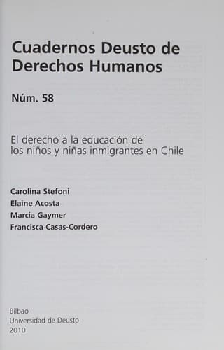 Portada de El derecho a la educación de los niños y niñas inmigrantes en Chile