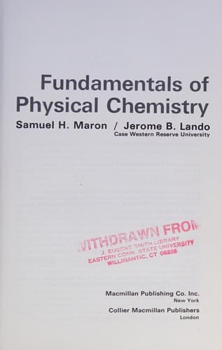 Portada de Fundamentals of physical chemistry
