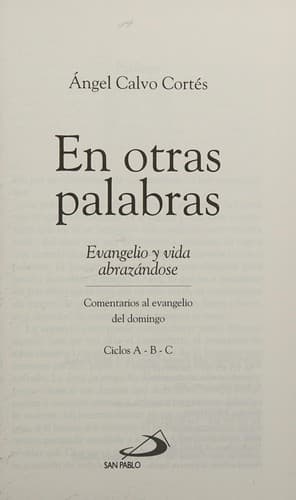 Portada de En otras palabras