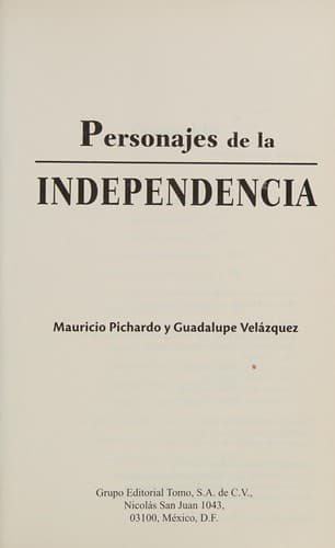 Portada de Personajes de la Independencia